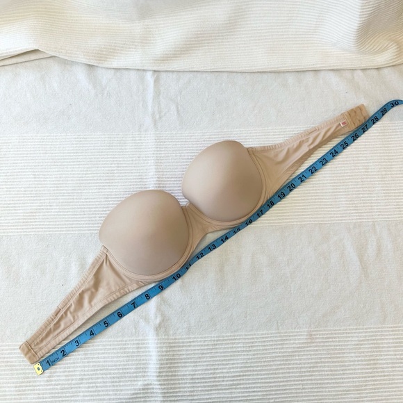 Victoria's Secret PINK Wear Everywhere Push-up Bra 36C Nude Strapless - Picture 3 of 9